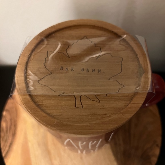 Rae Dunn “Apple Cider” Mug with Wood Top New - Picture 3 of 5